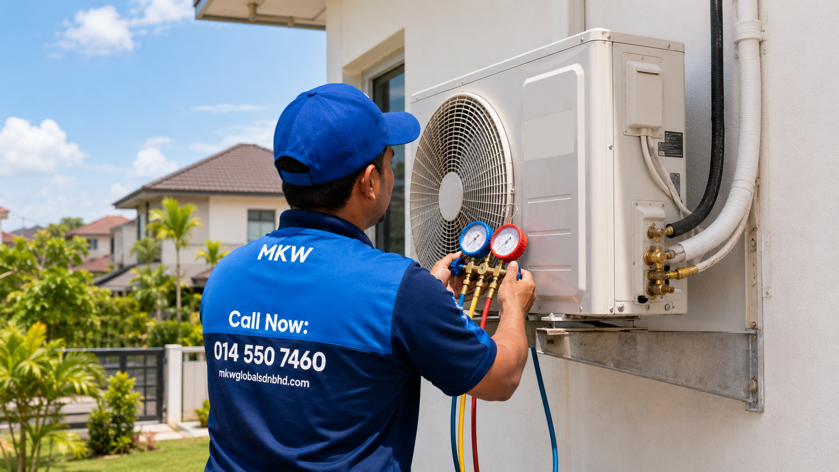 Aircon Outdoor Compressor at work